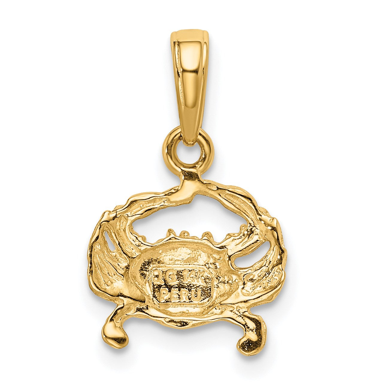 14k Small Crab Pendant