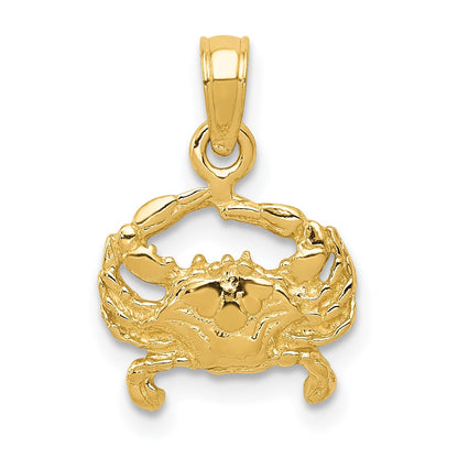 14k Small Crab Pendant