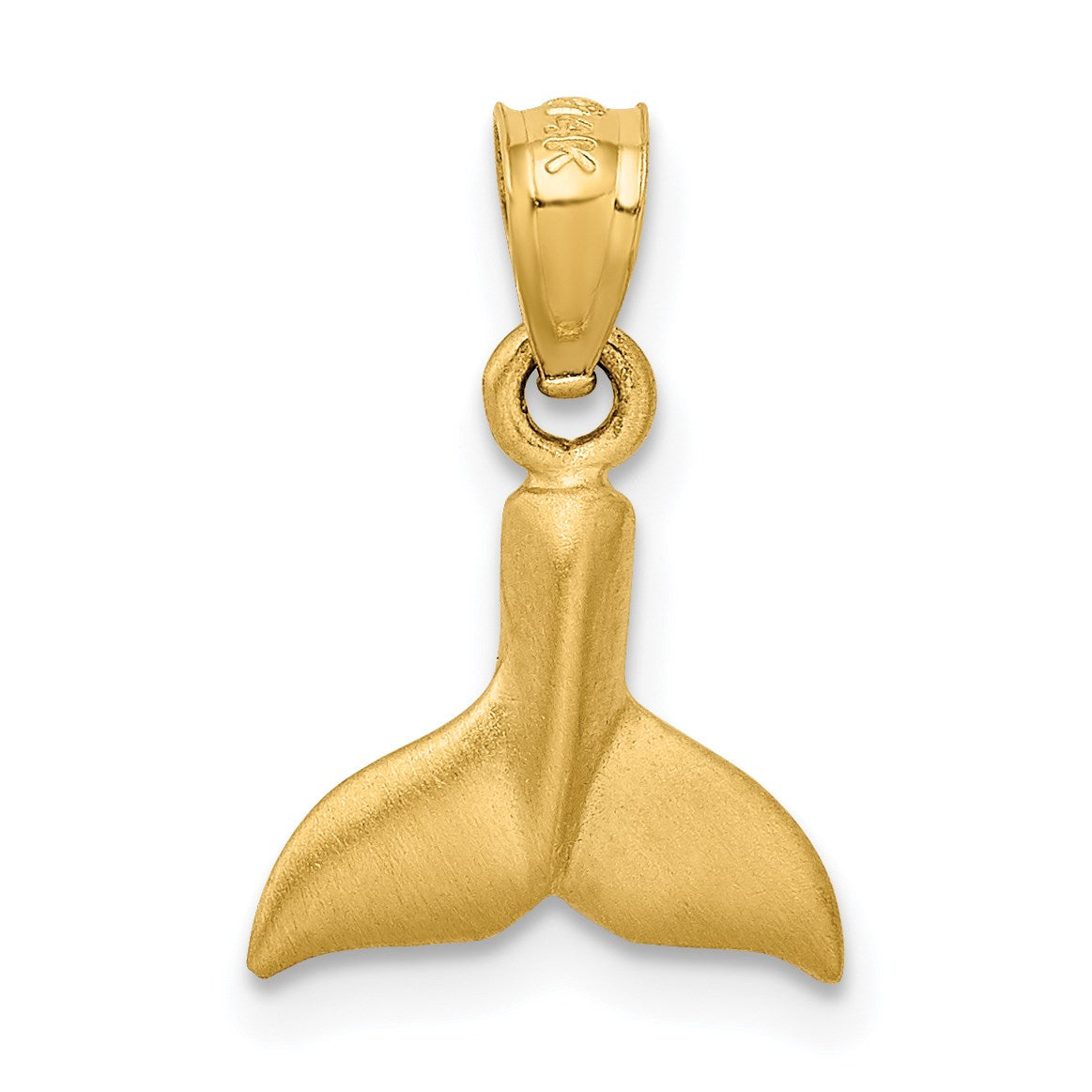 14K 3-D Whale Tail Pendant