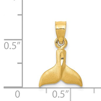 14K 3-D Whale Tail Pendant
