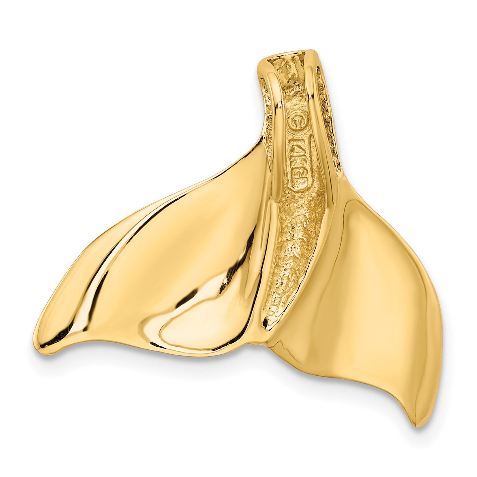 14K Large Whale Tail Chain Slide