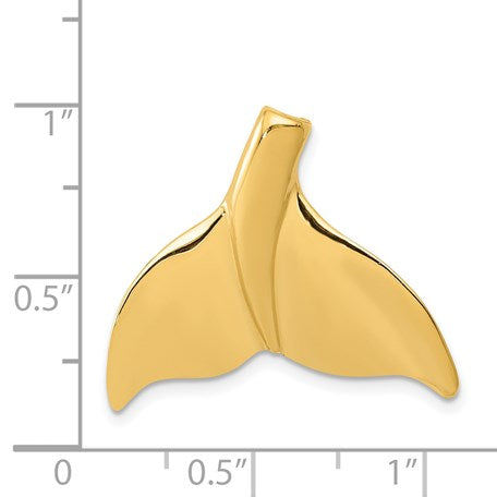 14K Large Whale Tail Chain Slide