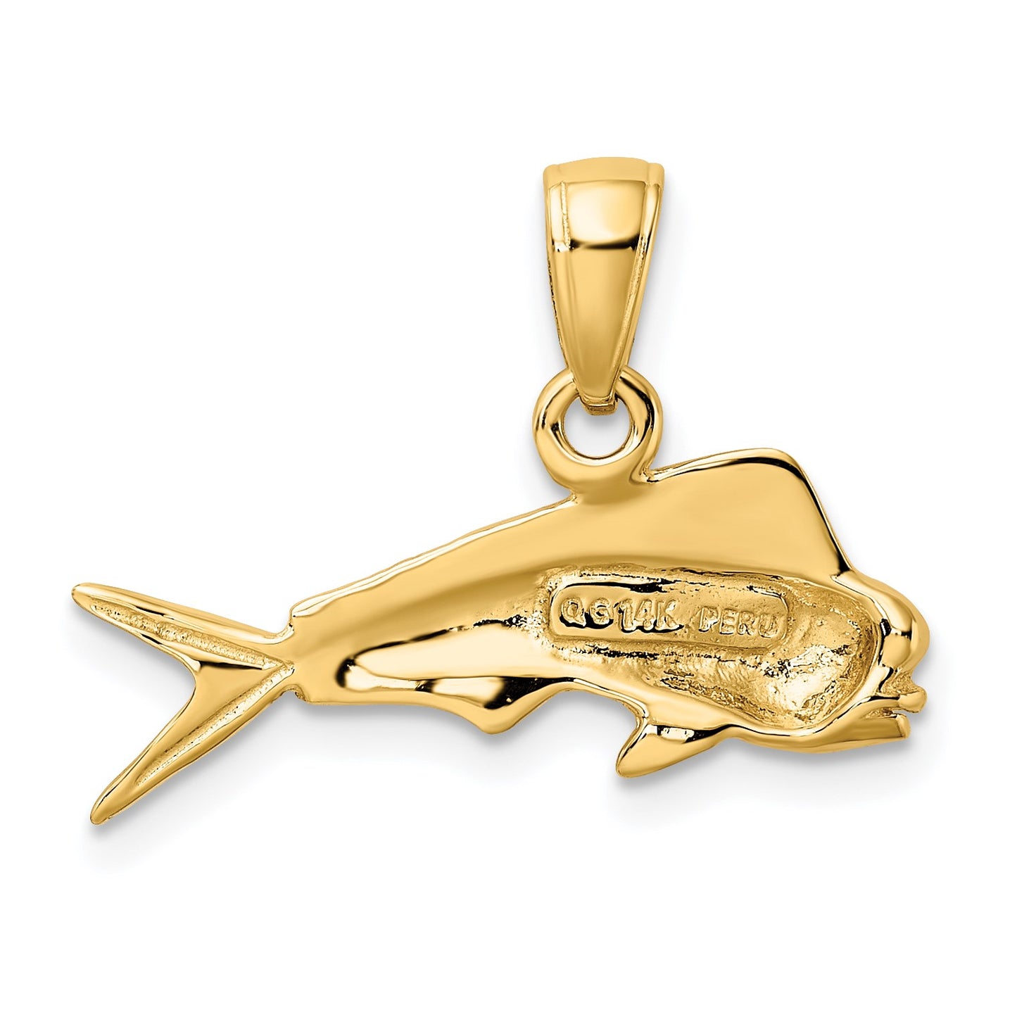 14k Small Mahi Mahi Fish Pendant