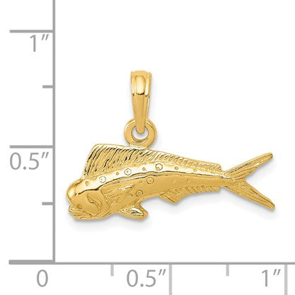 14k Small Mahi Mahi Fish Pendant