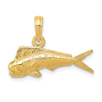 14k Small Mahi Mahi Fish Pendant