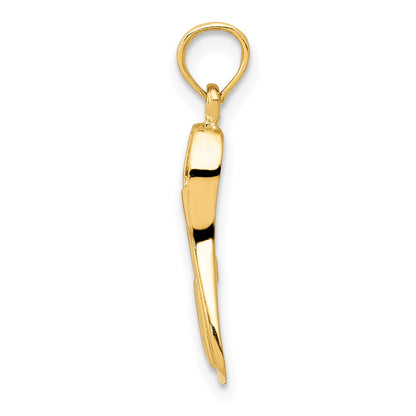 14K  3-D Scuba Flipper Pendant