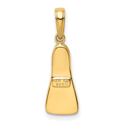 14K  3-D Scuba Flipper Pendant