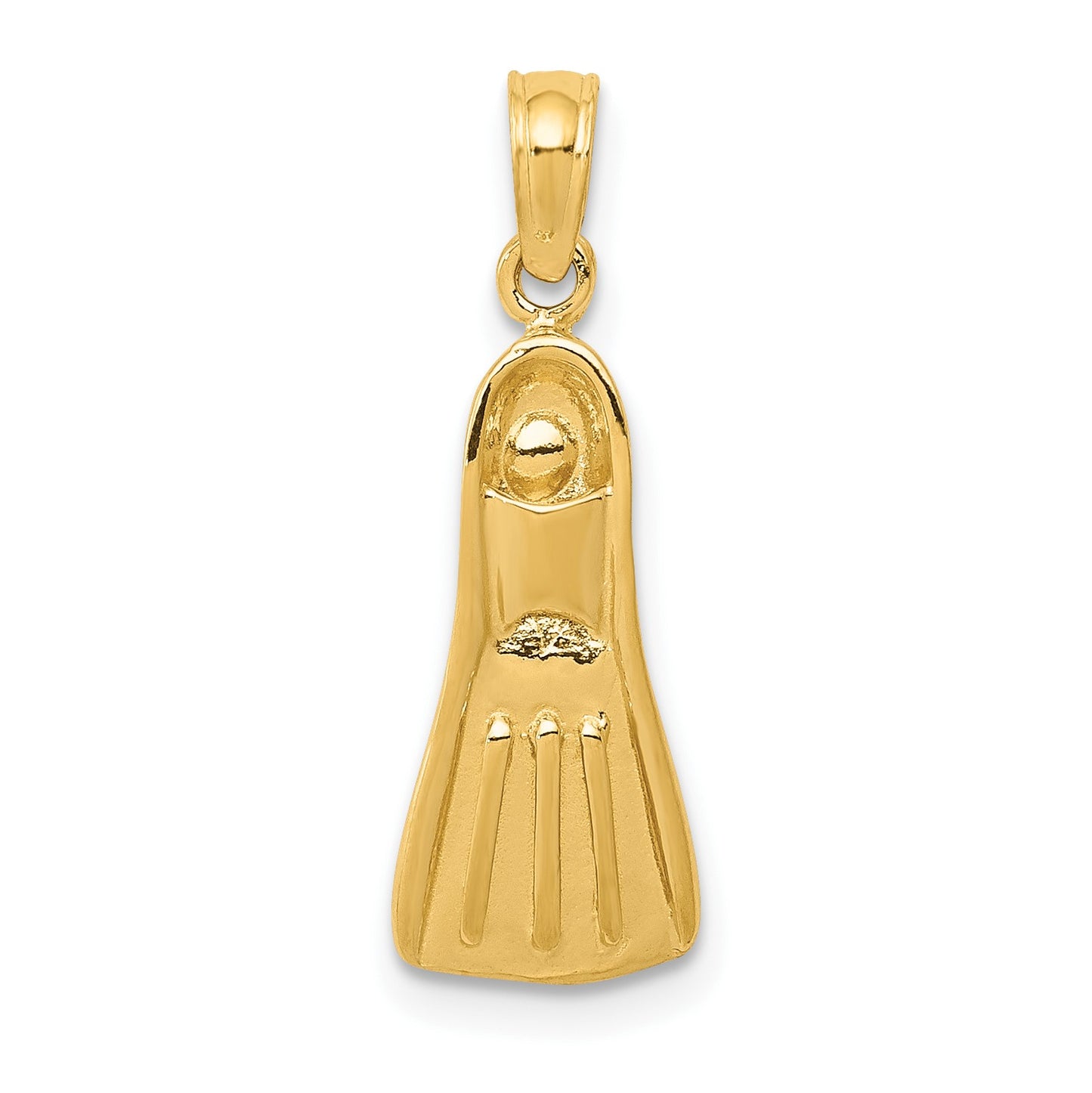 14K  3-D Scuba Flipper Pendant