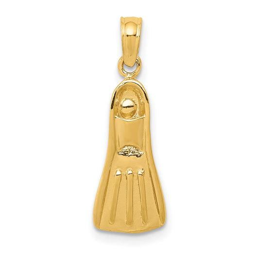 14K  3-D Scuba Flipper Pendant
