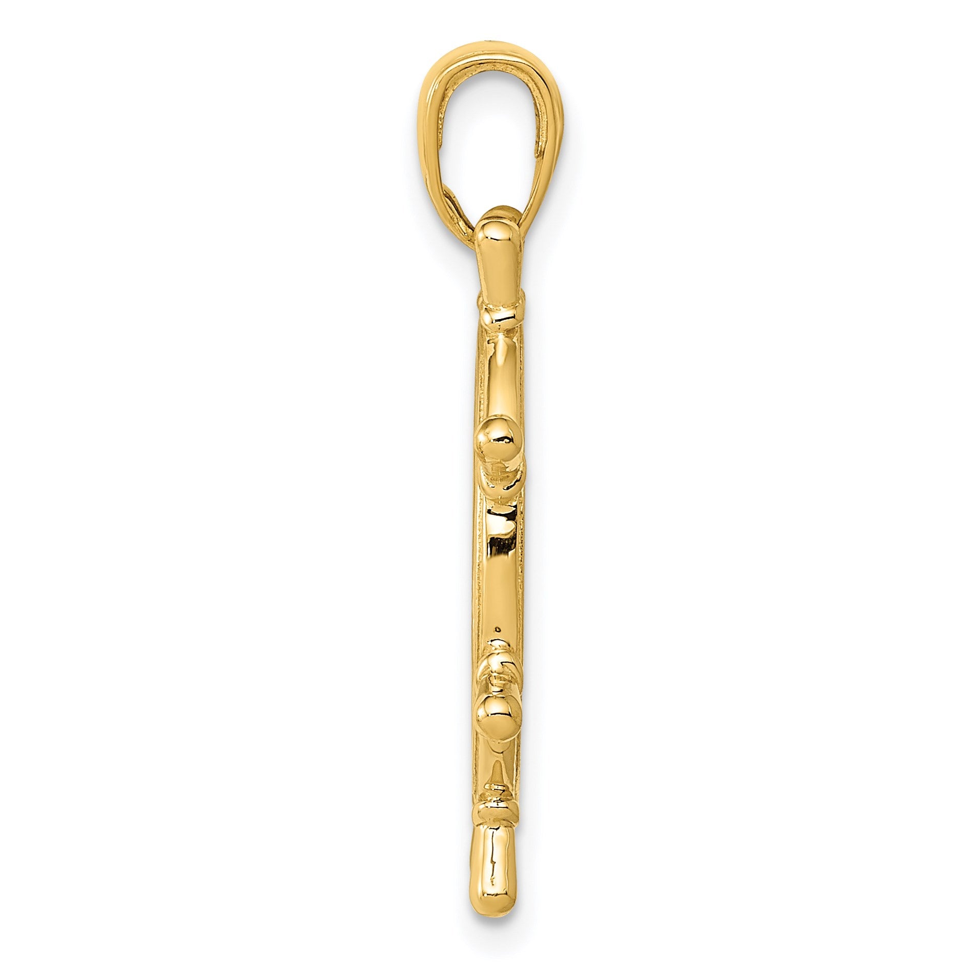 14K  3-D Ships Wheel Pendant
