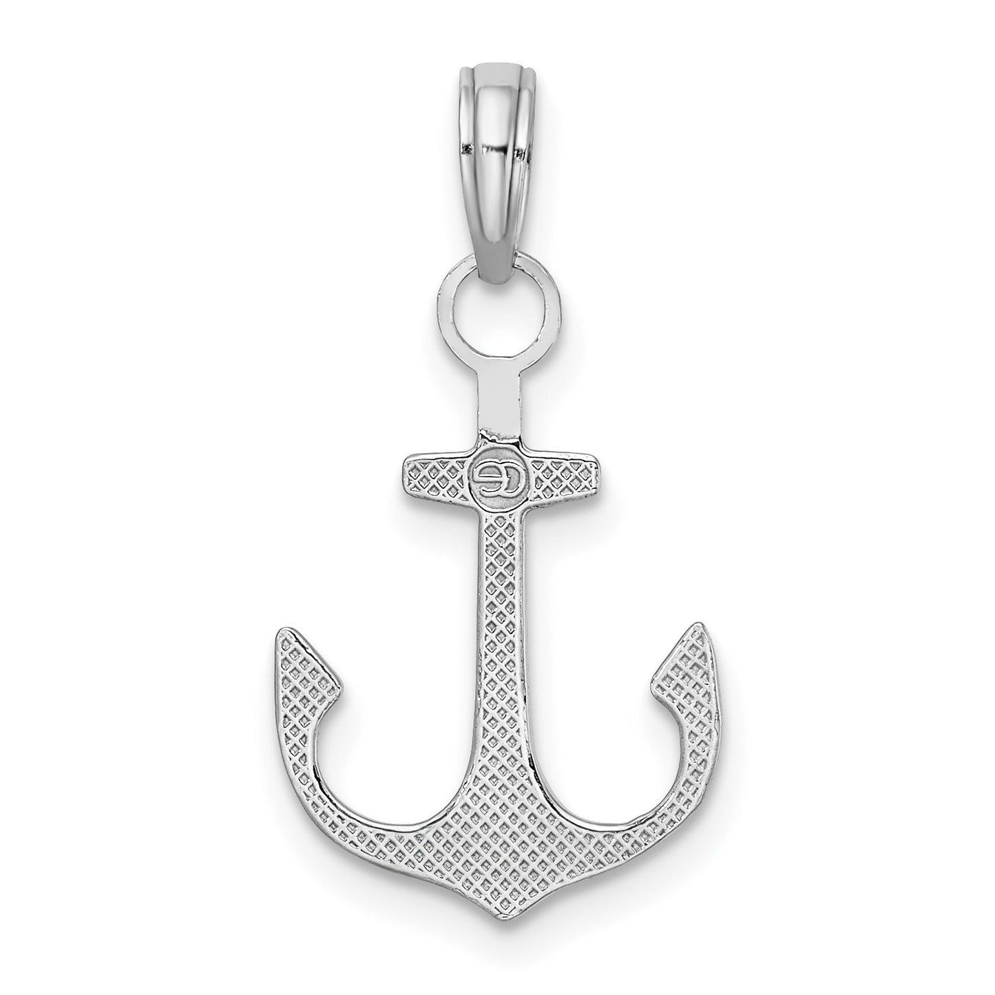 14K White Gold 2-D Polished Anchor Charm