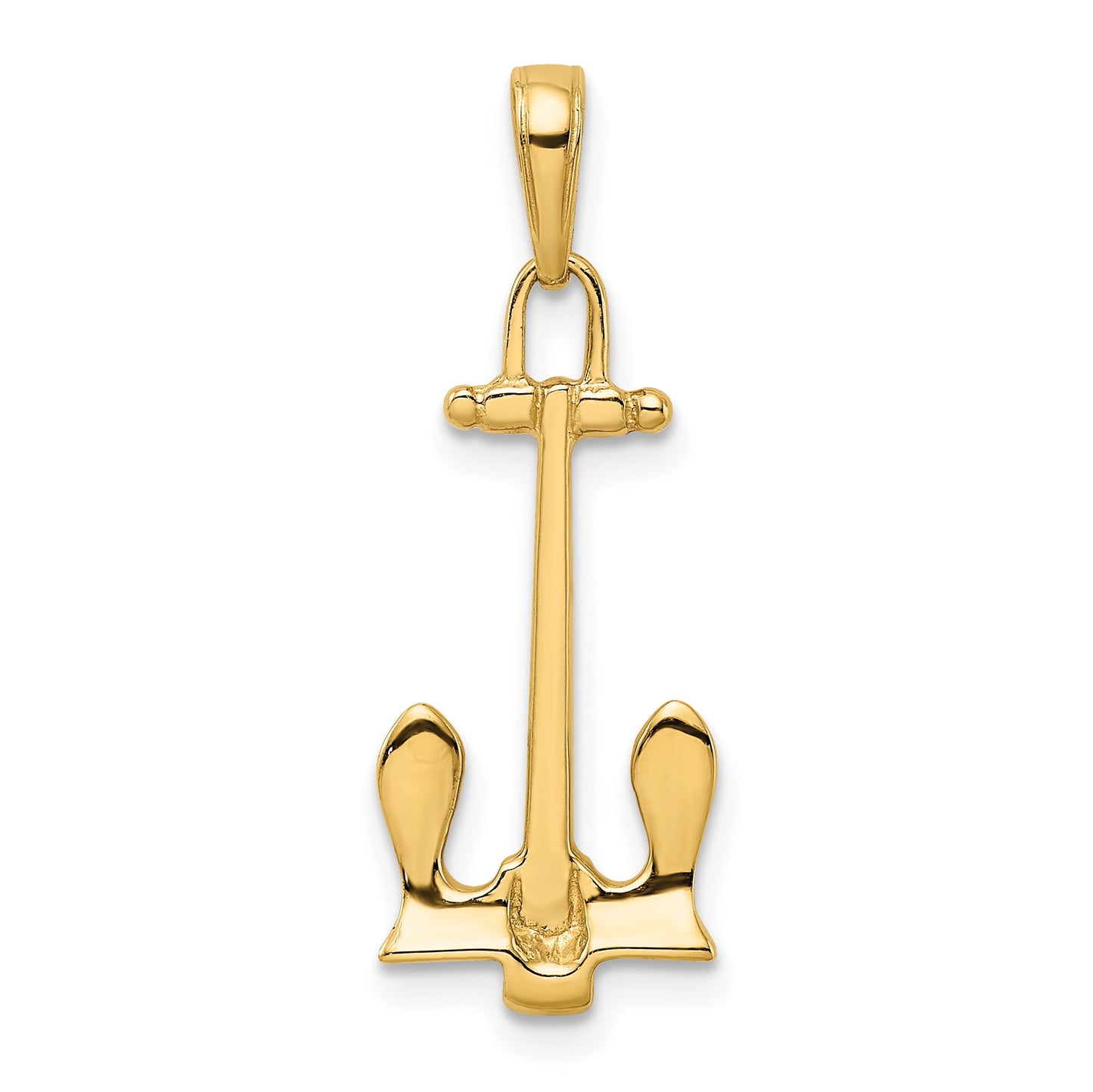 14K 3-D Navy T-Bar Anchor Pendant