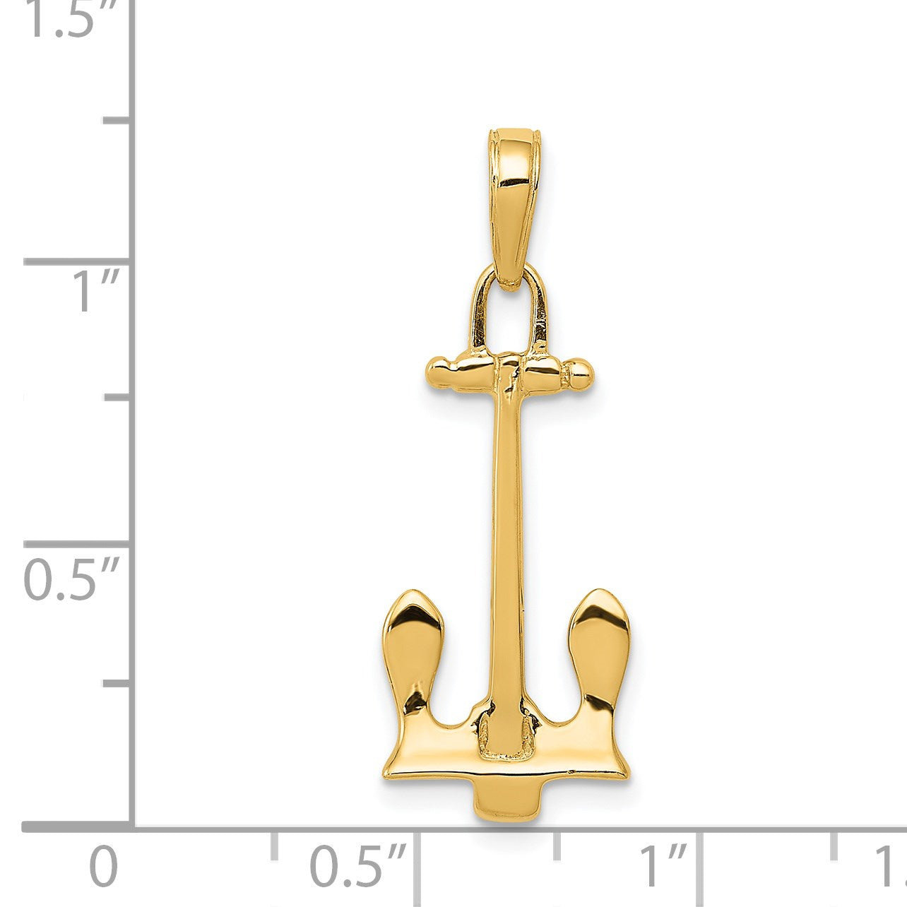14K 3-D Navy T-Bar Anchor Pendant