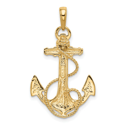 14k Anchor with Rope Pendant
