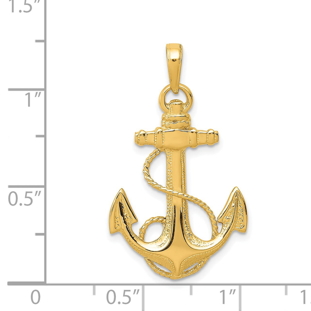 14k Anchor with Rope Pendant