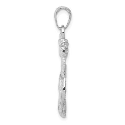 14K White Gold Anchor with Rope Pendant