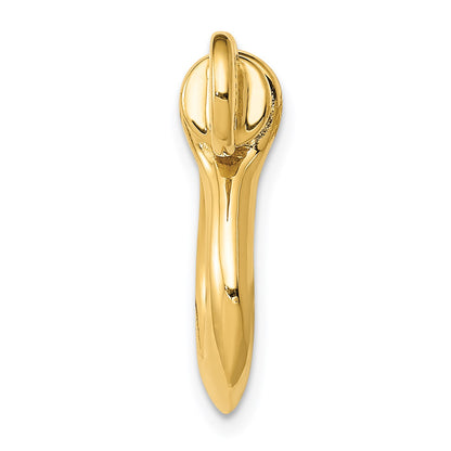 14K  3-D Large Shackle Link with Moveable Screw Pendant