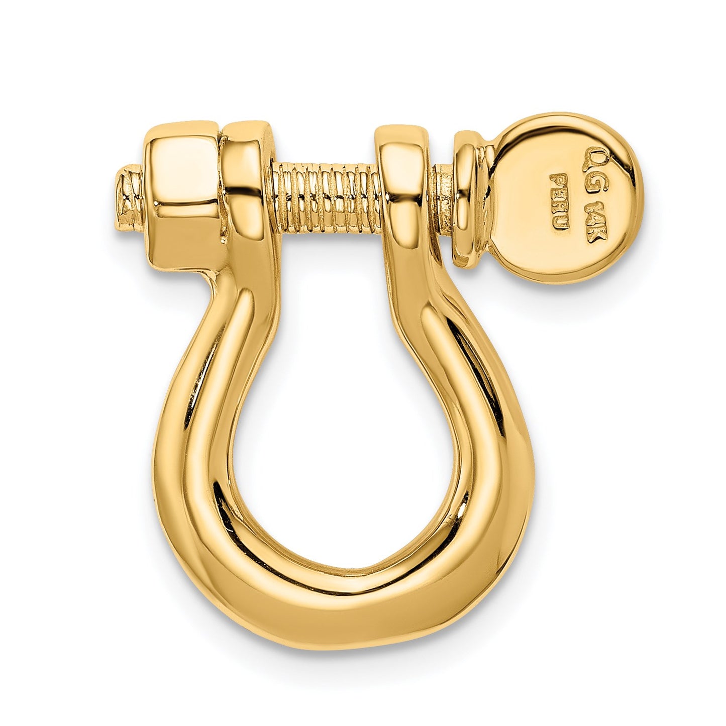 14K  3-D Large Shackle Link with Moveable Screw Pendant
