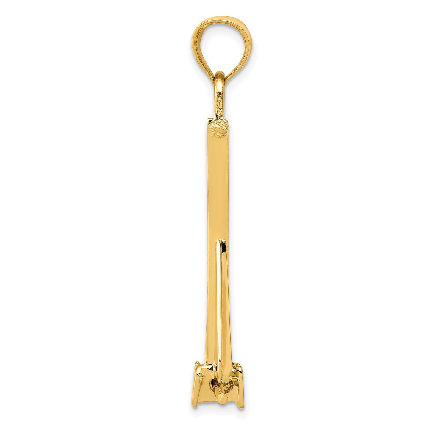14K 3-D Fluke-Style Anchor with Moveable Fins Pendant