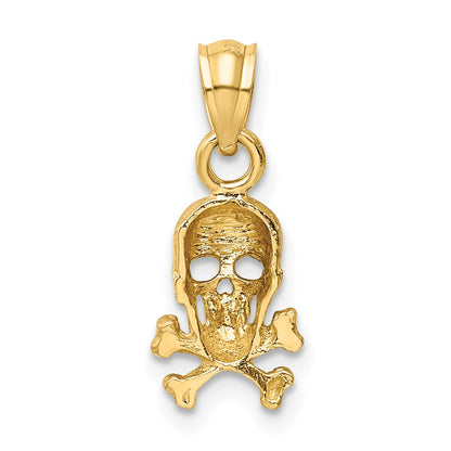 14K Skull and Cross Bones Pendant