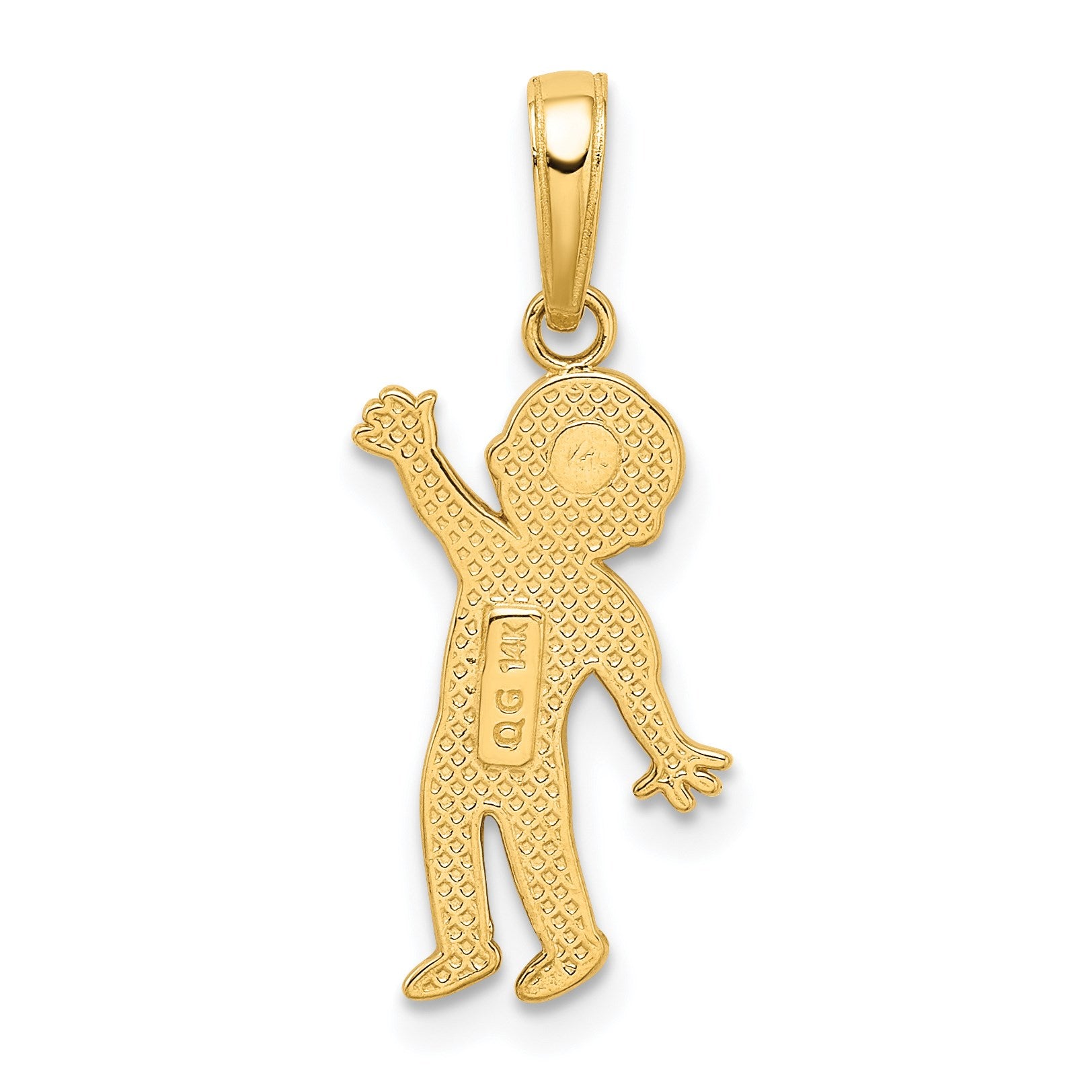 14K Boy Waving Pendant