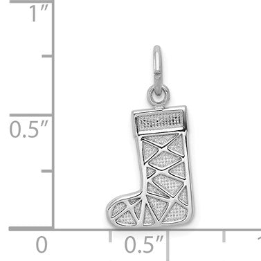 14k White Gold Christmas Stocking Charm