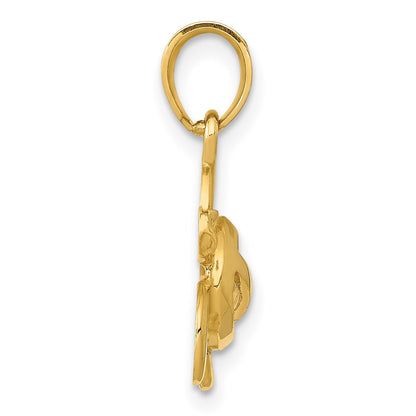 14k Small Open Turtle Pendant