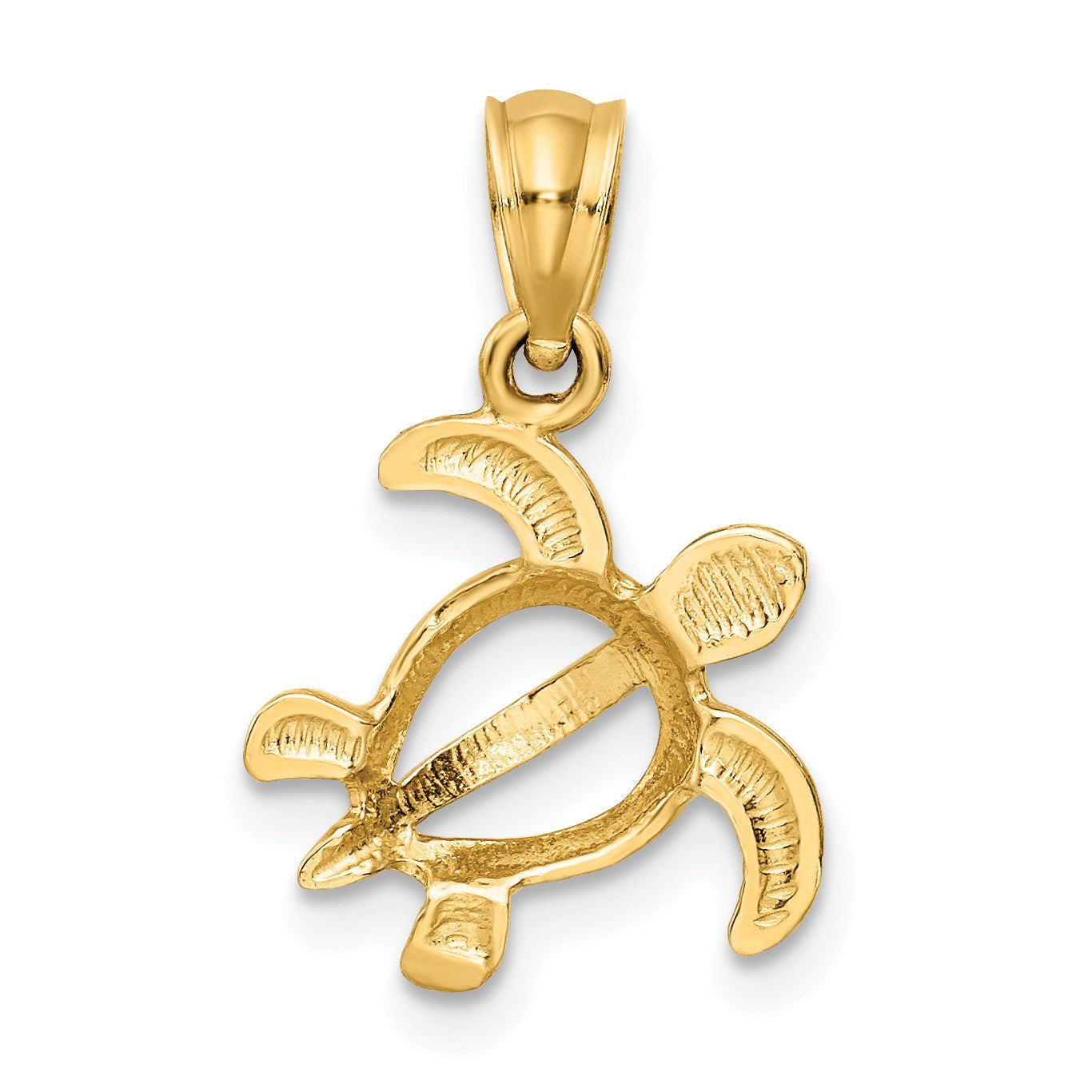 14k Small Open Turtle Pendant