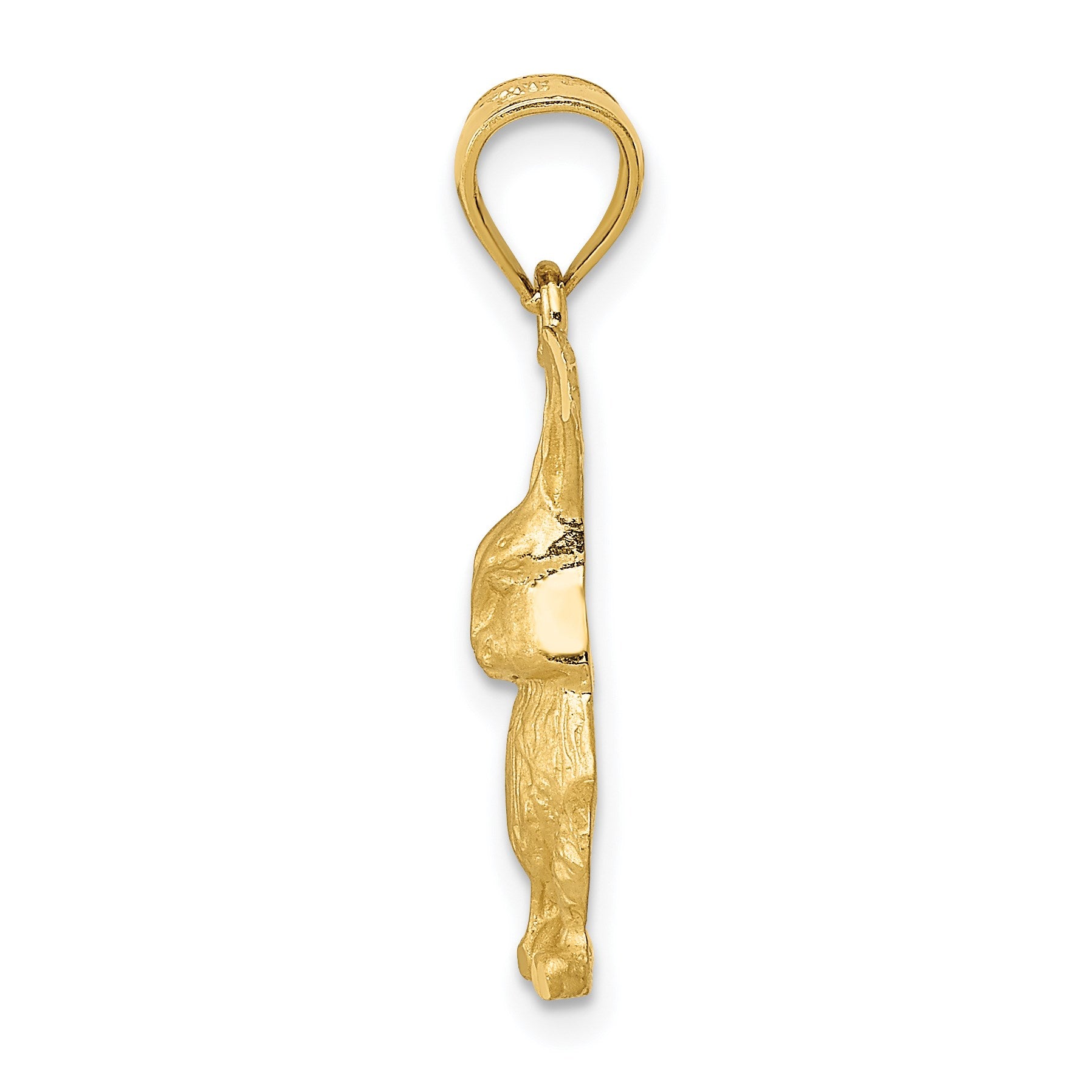 14K Diamond-cut Rabbit Pendant