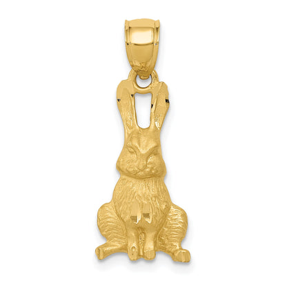 14K Diamond-cut Rabbit Pendant