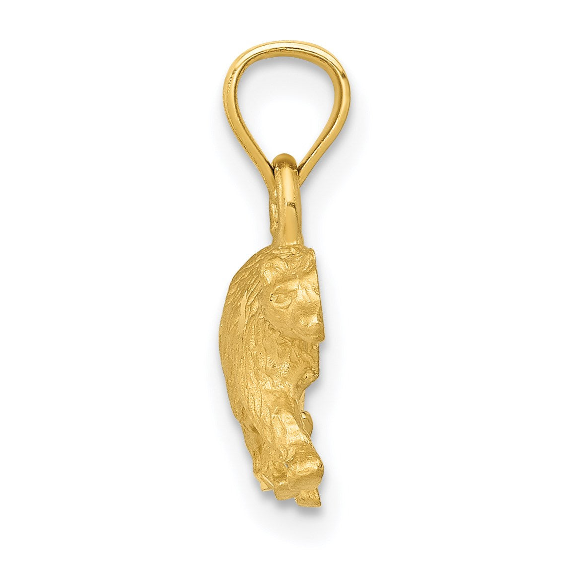 14K Satin Diamond-cut Bear Pendant