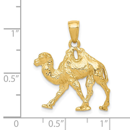 14k  3D Camel Pendant