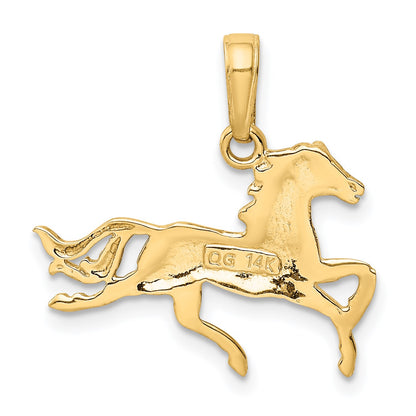 14k Jumping Horse Pendant