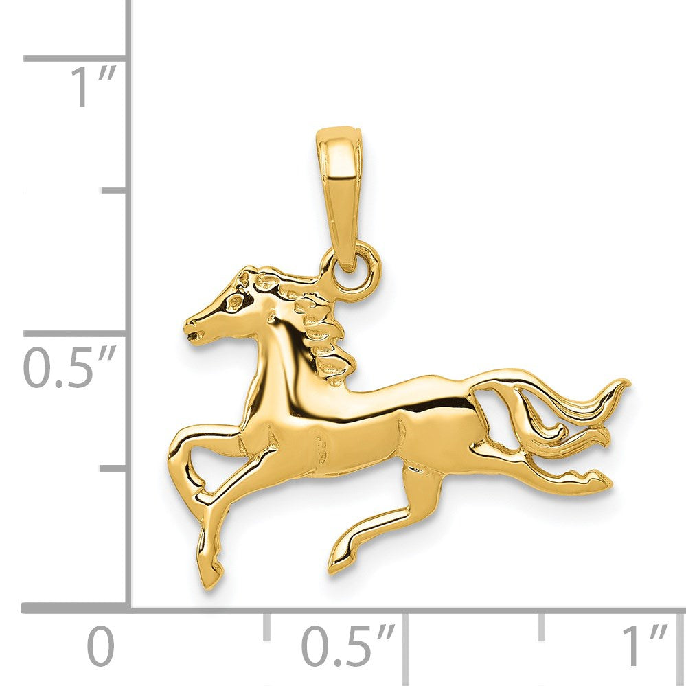 14k Jumping Horse Pendant