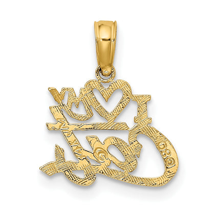 14k I HEART MY CAT Charm
