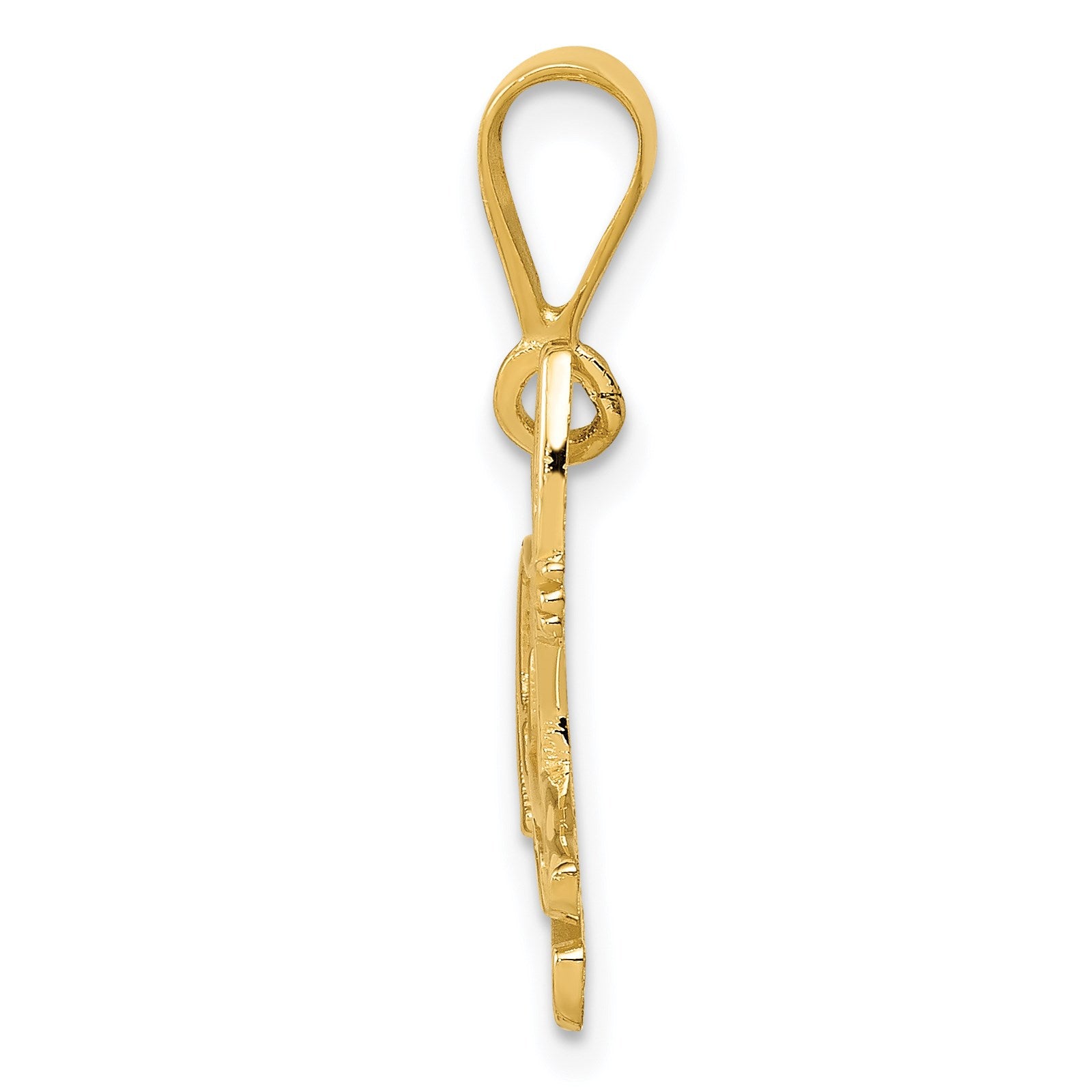 14k Textured Pit Bull Dog Pendant
