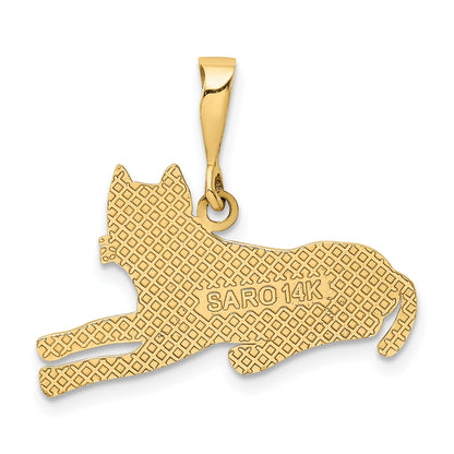 14k Textured Pit Bull Dog Pendant