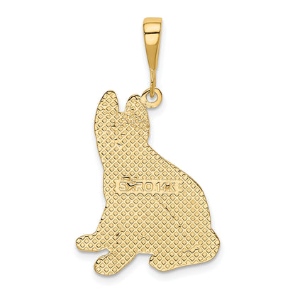 14k Textured German Shepherd Dog Pendant