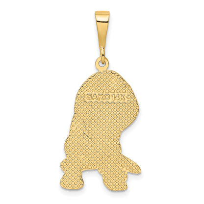 14k Textured Beagle Dog Pendant