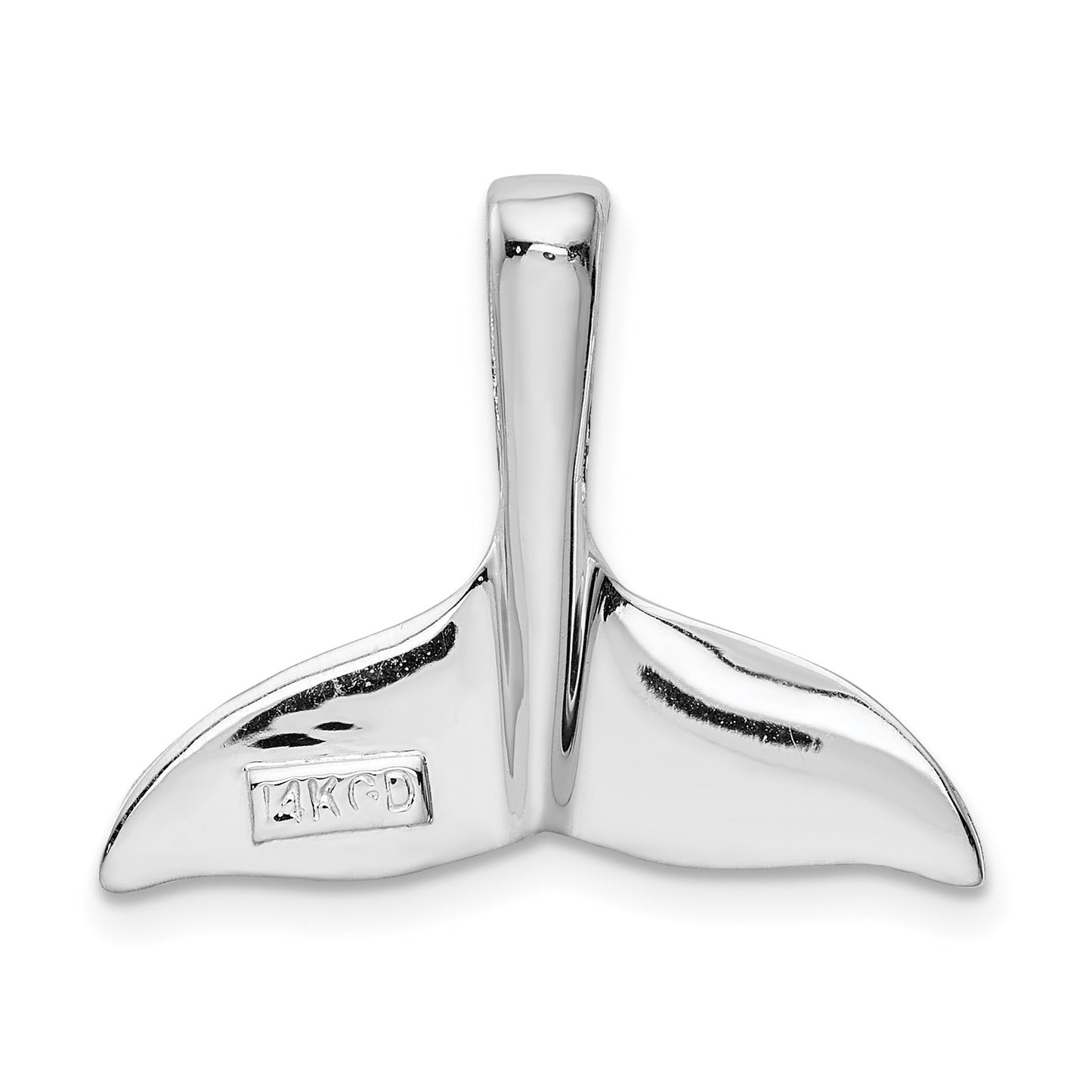 14k White Gold Whale Tail Slide
