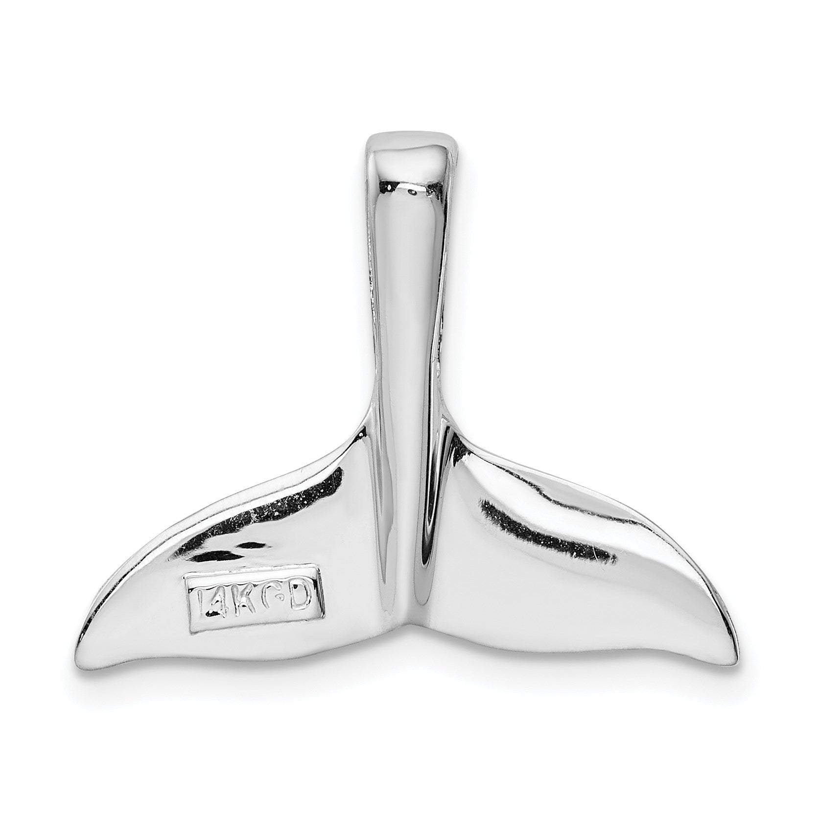 14k White Gold Whale Tail Slide