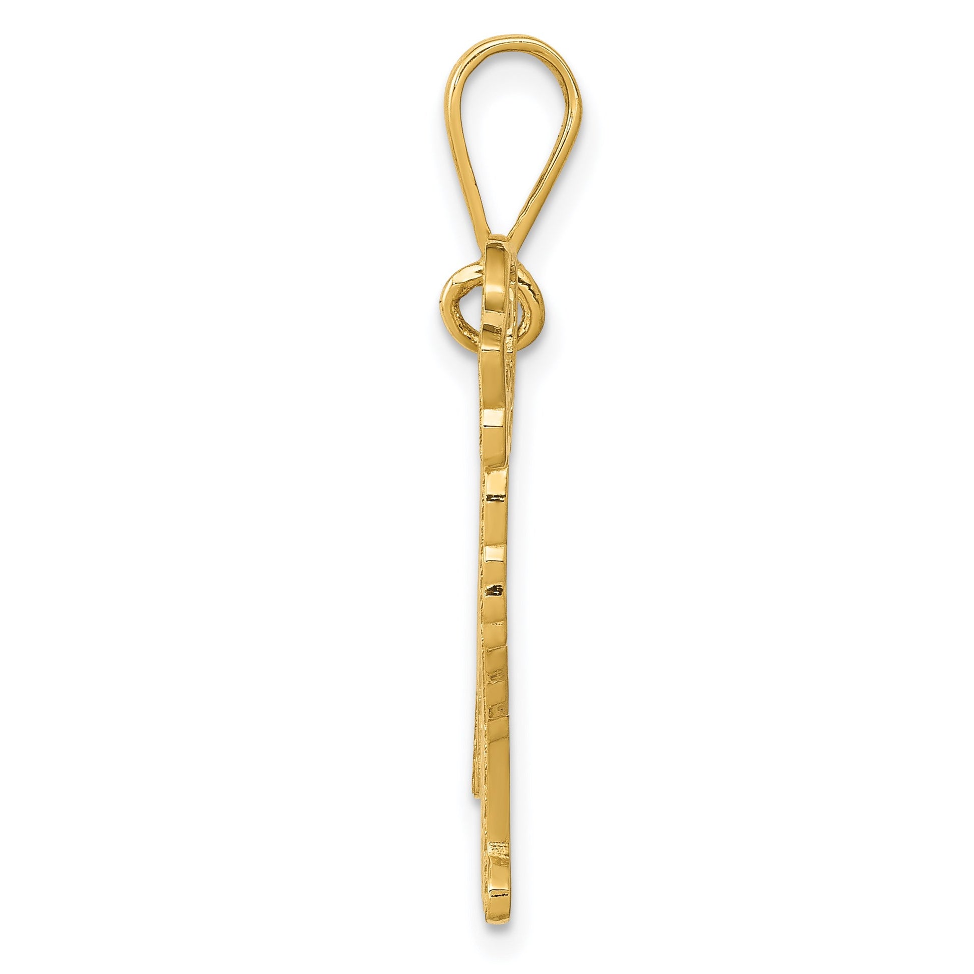 14k Textured Golden Retriever Dog Pendant