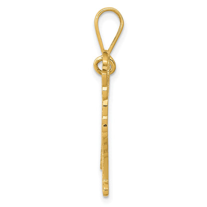 14k Textured Golden Retriever Dog Pendant