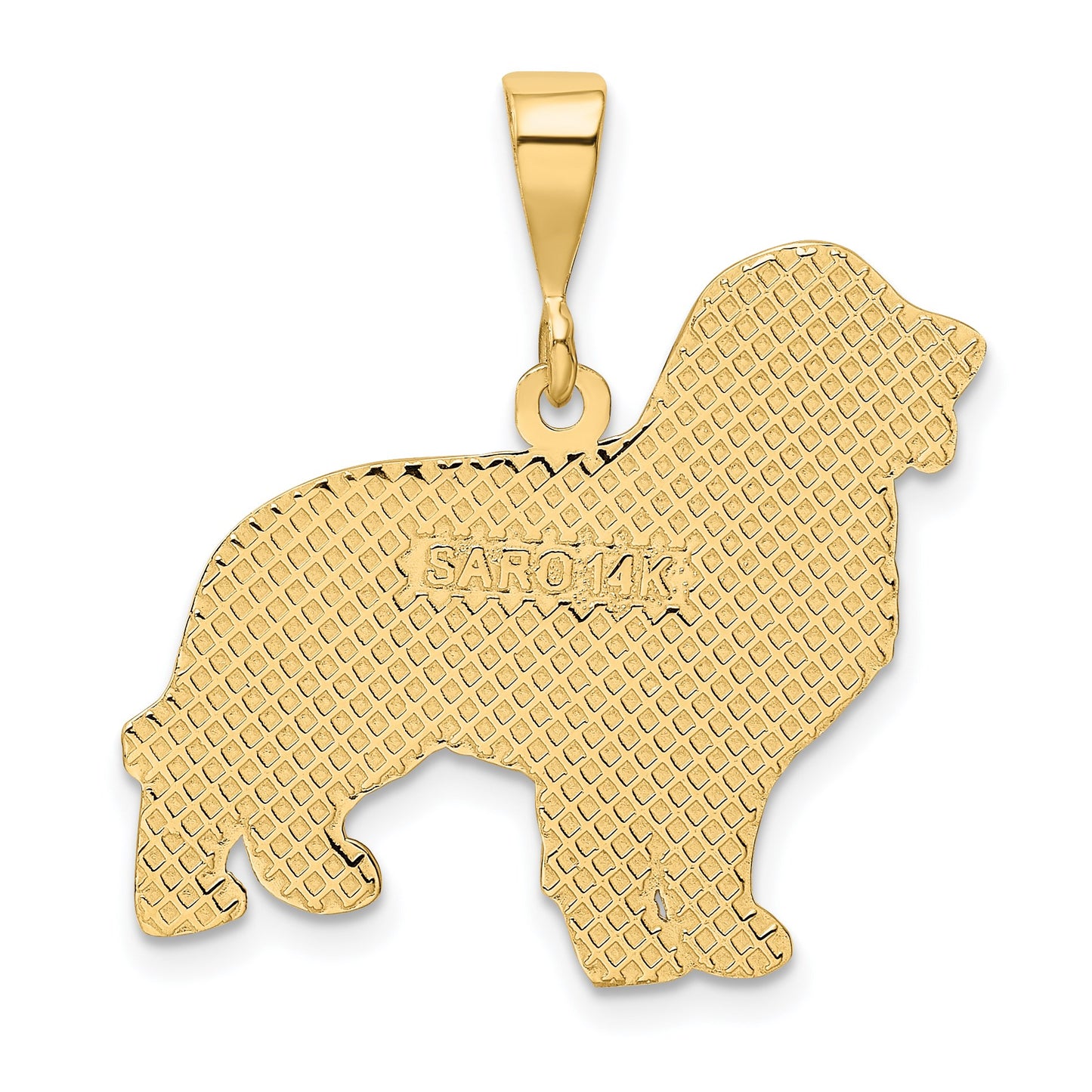 14k Textured Golden Retriever Dog Pendant