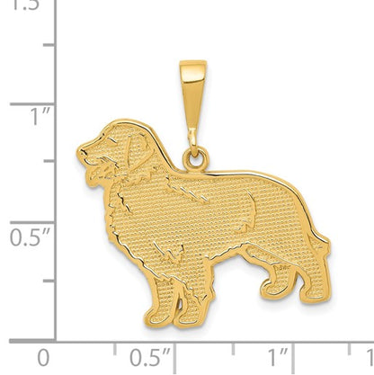 14k Textured Golden Retriever Dog Pendant