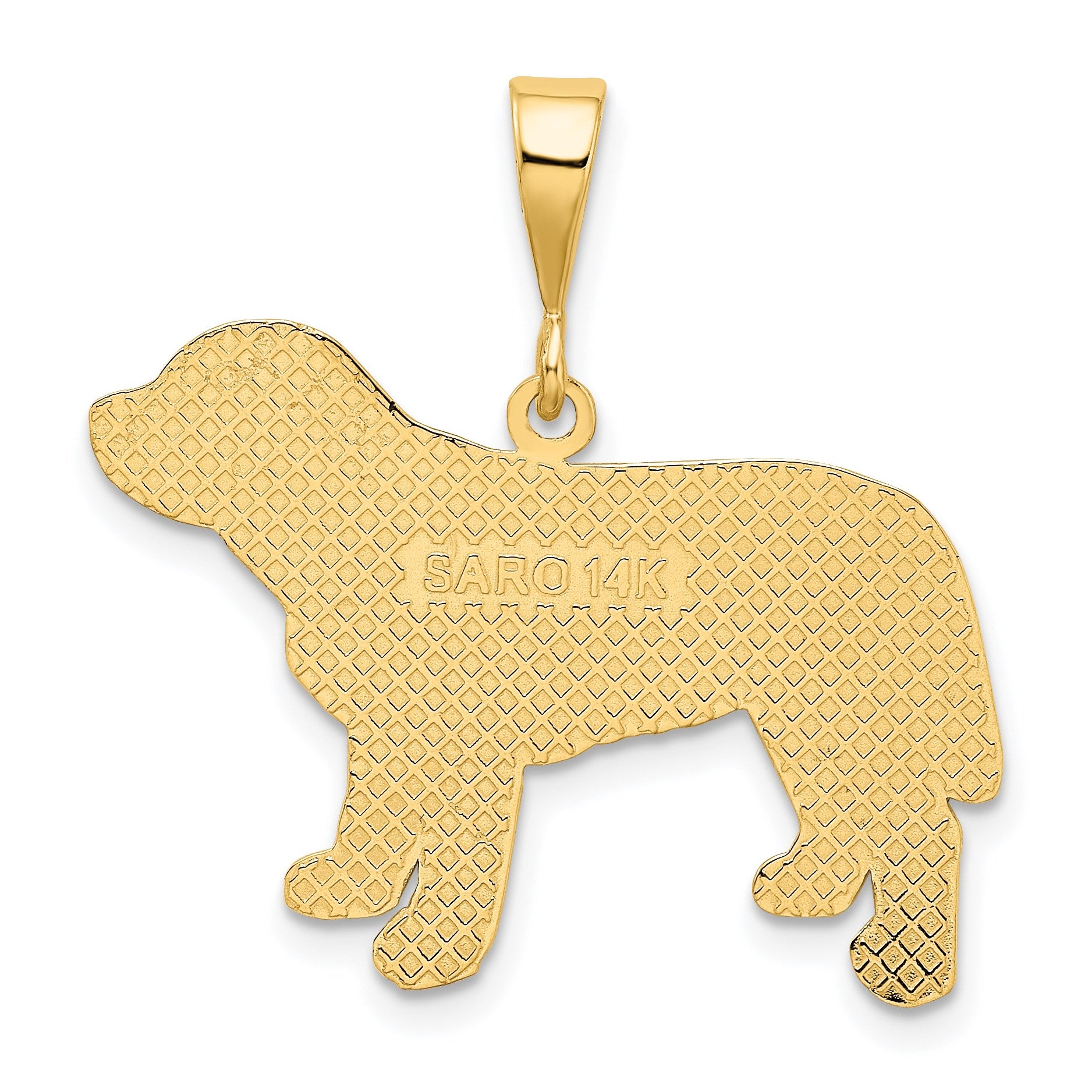 14k Textured Labrador Dog Pendant