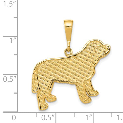 14k Textured Labrador Dog Pendant