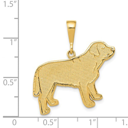 14k Textured Labrador Dog Pendant