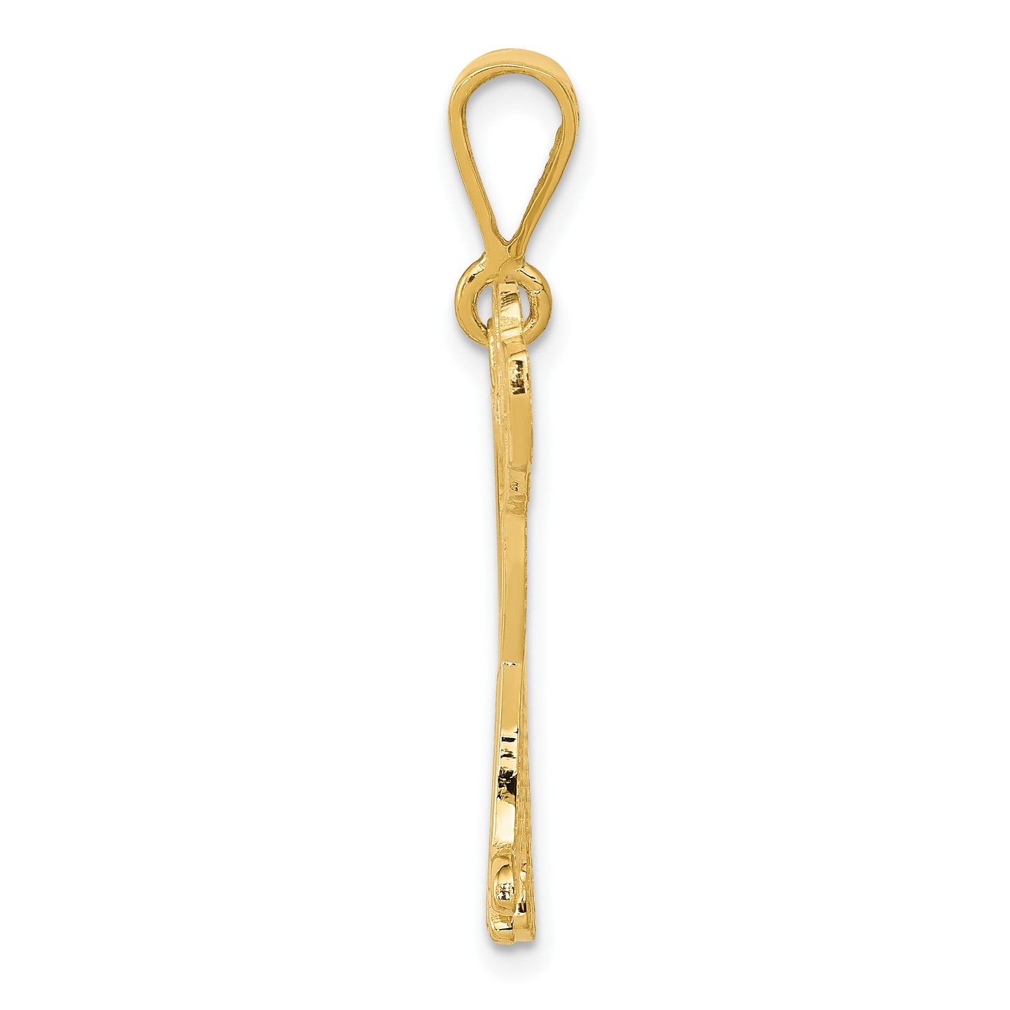 14k Textured Mastiff Dog Pendant