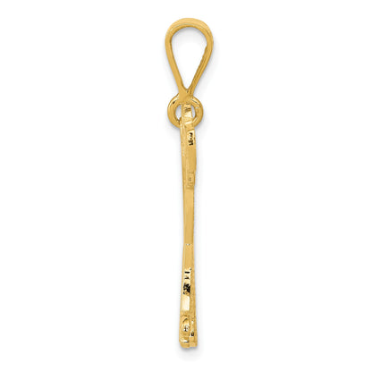 14k Textured Mastiff Dog Pendant